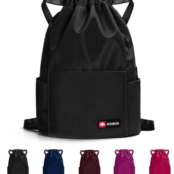 Waterproof Drawstring Gym Backpack Bag for Men & Women, Sport Gym Sack Mini Trav